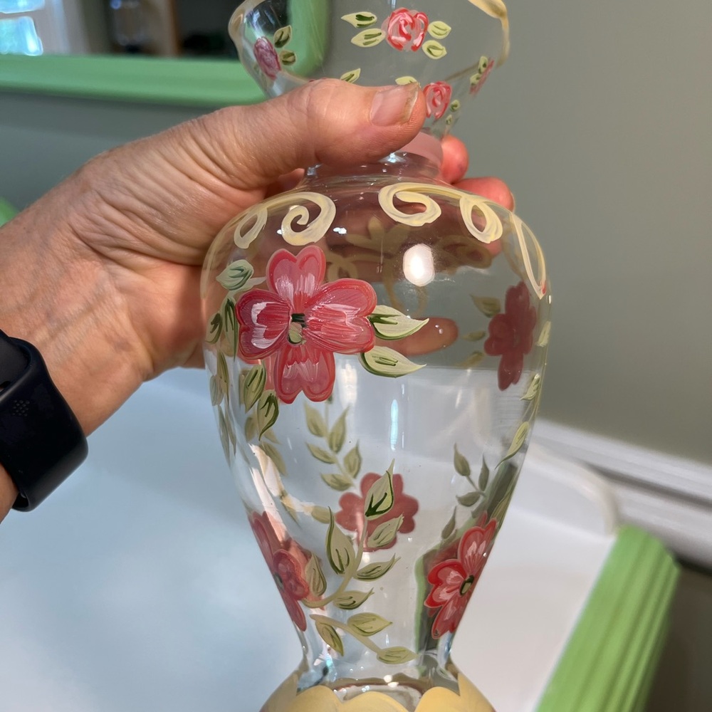 Tracy Porter Hand Painted Bud Vase 8” Rare Find Shabby Chic Vintage - Picture 2 of 7